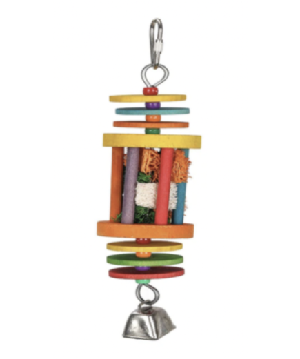 Adventure Bound Hanging Rainbow Stack with Foraging Cylinder Parrot Toy